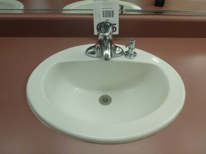 Oval Sink with Faucet
