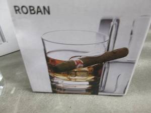 lot 94 image: 3 Cigar Holder Heavy Drink Glasses...