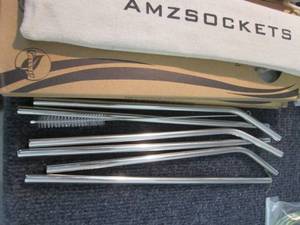 lot 133 image: 6 Packs Stainless Drinking Straws w...