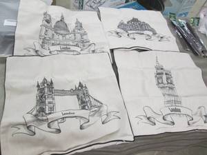 lot 239 image: 4- London Pillow Covers W2...
