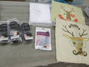 lot 263 image: Rug Grips, 2 Pillow Covers, Shower ...