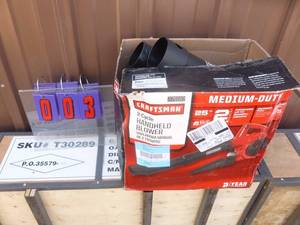 Craftsman 2 cycle leaf blower. Appears new. As shown.
