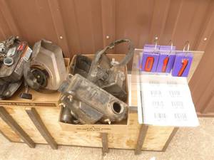 Flat of misc small engine & motorcyle parts. As shown.