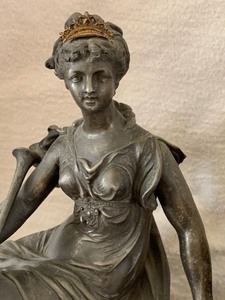 lot 13 image: Gorgeous Antique Statue Ansonia Clock