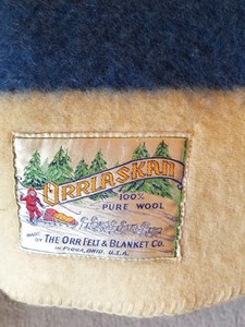lot 84 image: Wool Blanket with Stripes- Orrlaskan