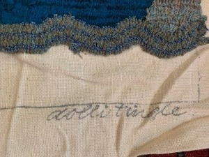lot 105 image: Noahs Ark Vintage Partial Completed Hooked Rug