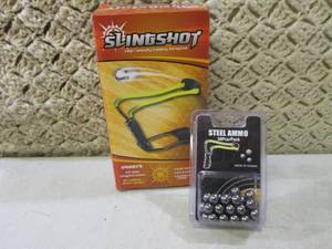 Folding Slingshot with Pack of Ammo...