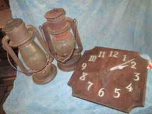 lot 64 image: Vintage Lanterns & Decorative Clock...