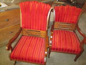 lot 98 image: Two Vintage Chairs, One is Rocker, ...