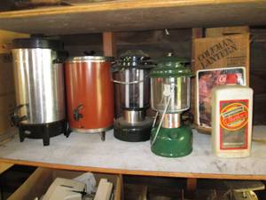 lot 132 image: 2 Lanterns, 2 Coffee Pots, and Star...