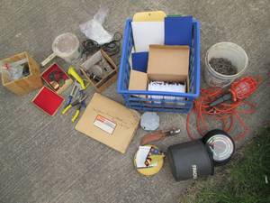 lot 160 image: Misc. Lot of Tools, Nails, & Vintag...