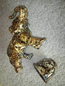 lot 24 image: Leopard Print Elephant & Dish...
