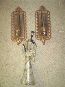 lot 31 image: (2) Wall Hanging Mirrors, WCandles...