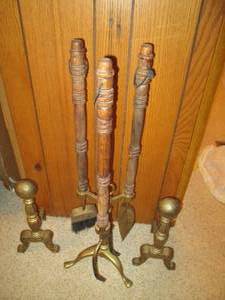 lot 54 image: Fireplace Tool Set With Additional ...