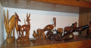 lot 60 image: Huge Lot of Wood Figurines (Assorte...