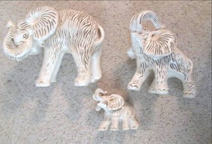 lot 91 image: 3 Pc. Elephant Figurine...