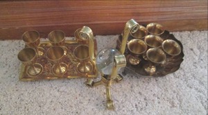 lot 93 image: Large Lot of Brass Glasses & Dcor...