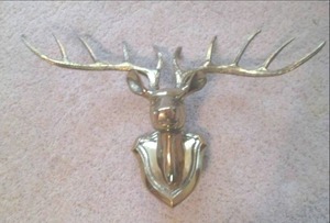 lot 95 image: Brass Deer Head Dcor 32 X 22 ...