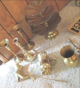 lot 102 image: Lot Of Brass Items...