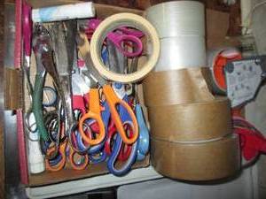 lot 132 image: Bulk Lot of Used Scissors & Packing...