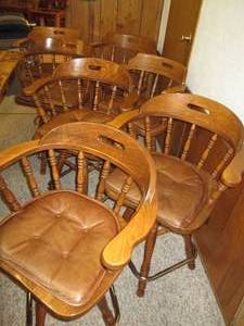 lot 140 image: (7) Sturdy Swivel Stools Good Cond...