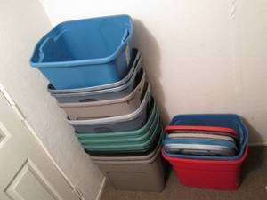 lot 153 image: Totes With Lids Storage Room...