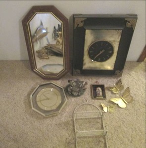 lot 165 image: (2) Wall Clocks & Home Dcor...