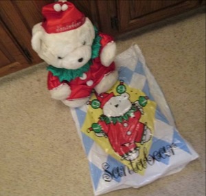 lot 170 image: 1994 Santa Bear In Bag...