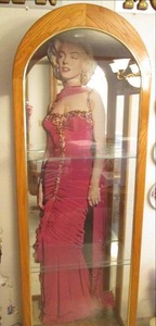 lot 232 image: Wood Display Cabinet With Glass She...