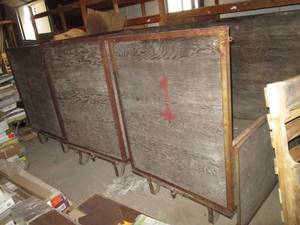 (3) WoodMetal Framed Carts With Wh...