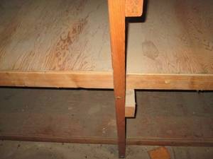 5 deep, 20 foot long approximately wood rack.  BUYER responsible for disassembly and removal