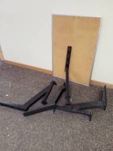 lot 288 image: Lot of (4) Adjustable Desk Brackets, Bulletin Board
