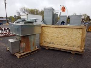 lot 92 image: Dayton 34in. Diameter Belt-Driven Tubeaxial Fan Air Ventilation System 3C413