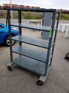 lot 242 image: Metal Storage Rolling Rack 5-tier