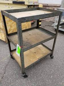 lot 243 image: Metal Rolling Utility Cart 3-tier