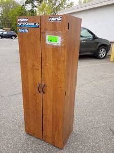 lot 246 image: Wood Office Storage Cabinet 2-door 4-shelf