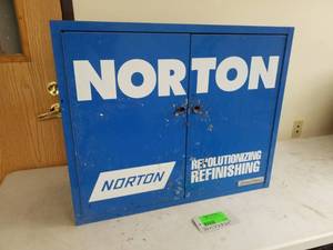 lot 274 image: Norton Metal Parts Cabinet 2-door 3-shelf