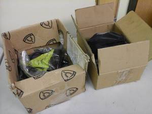 lot 102 image: Lot of (2 Boxes) Motorcycle Parts - Switch Control Assembly, Engine Parts, Misc. Hardware