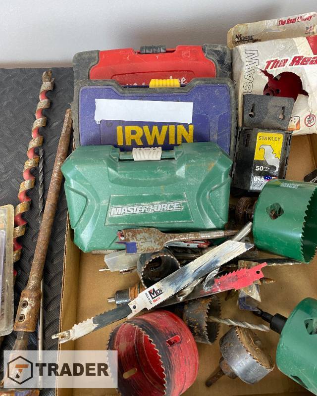 lot 164 image: Hole Saws, Drill Bits, Screwdriver Bits, Jig Saw Blades and more