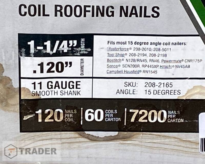 lot 79 image: Coil Roofing Nails 1-14