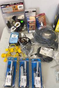 lot 38 image: Bulk Lot - New Trailer Connection Harnesses, Locks, Adapters and more