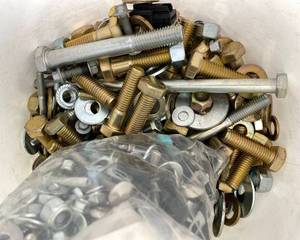 lot 141 image: 49-34 Lb. Bucket of Bolts, Nuts, Washers & Asst Fasteners