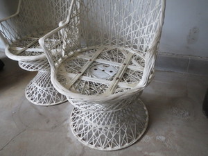 2 Antique White Chairs