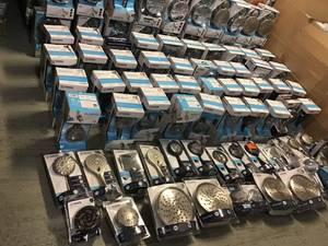 lot 11 image: Pallet of assorted shower head different sizes styles and conditions