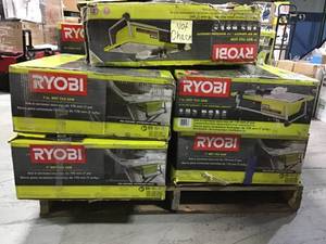 lot 12 image: Pallet of assorted RYOBI tools  all customer returns please review the photos