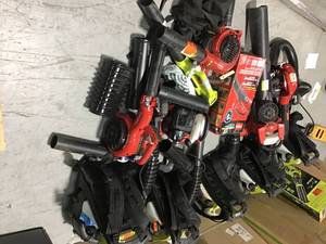 lot 17 image: Pallet of assorted blowers and backpack blower ( brands include toro and ryobi ) ( all customer returns )
