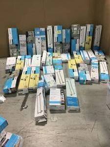 lot 34 image: Pallet of Bathroom Moen towel bar different styles and conditions