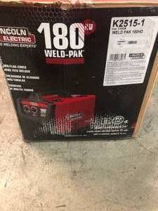 lot 39 image: Lincoln Electric 180 Amp Weld-Pak 180 HD MIG Wire Feed Welder with Magnum 100L Gun, Gas Regulator, MIG and Flux-Cored Wire, 230V Close ( IN WORKING CONDITION ) ( USED )
