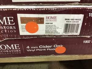 lot 48 image: Pallet whit 10 cases of Home Decorators Collection Cider Oak 7.5 in. L x 47.6 in. W Luxury Vinyl Plank Flooring (24.74 sq. ft.  case)