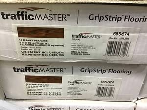 lot 45 image: PALLET WHIT 20 CASES OF TrafficMASTER Teak 6 in. W x 36 in. L Luxury Vinyl Plank Flooring (24 sq. ft.  case)